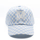 Blue Checker Baseball Hat