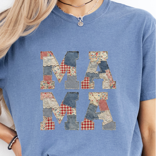 Comfort Colors Americana Quilted Mama Tee - choose your color