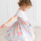 Blue Retro Unicorns S/S Pocket Twirl Dress