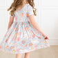 Blue Retro Unicorns S/S Pocket Twirl Dress