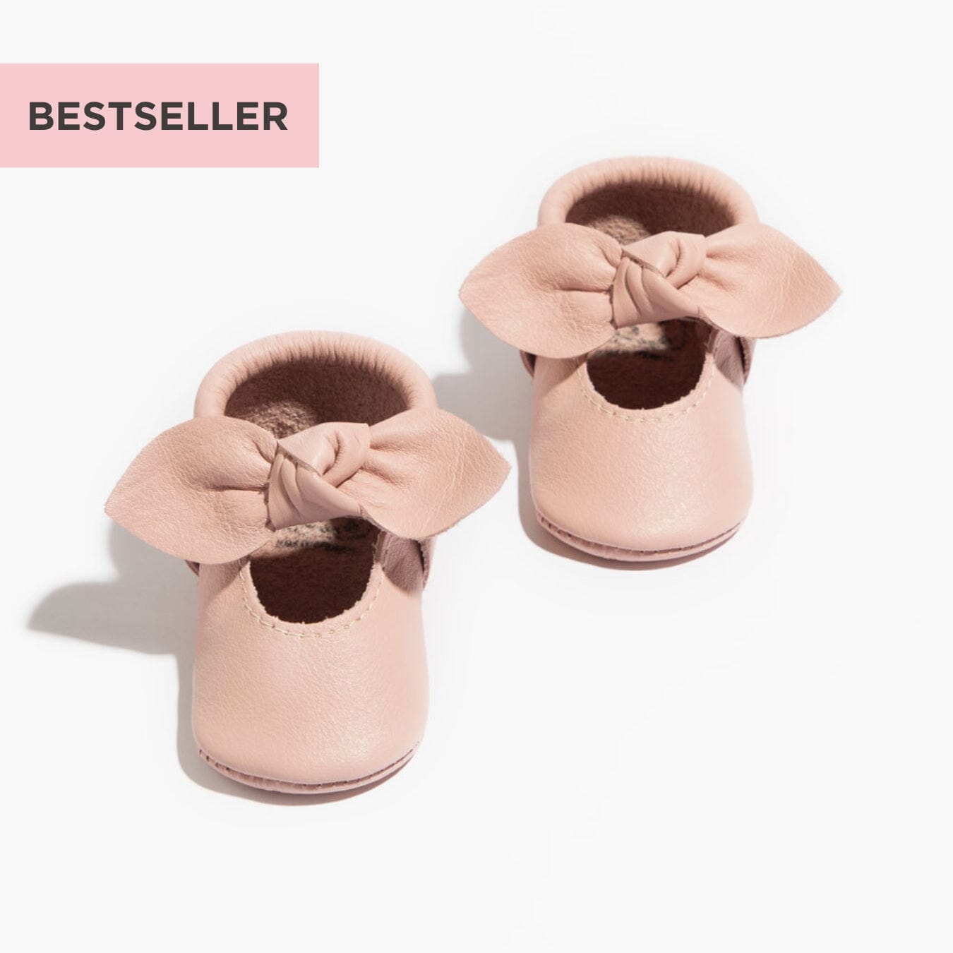 Blush Knotted Bow Baby Shoe