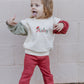 Custom Embroidered Christmas Colorblock Sweatshirt or Romper - Santa Hat