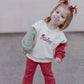 Custom Embroidered Christmas Colorblock Sweatshirt or Romper - Santa Hat