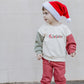 Custom Embroidered Christmas Colorblock Sweatshirt or Romper - Santa Hat