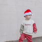 Custom Embroidered Christmas Colorblock Sweatshirt or Romper - Santa Hat