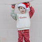 Custom Embroidered Christmas Colorblock Sweatshirt or Romper - Santa Hat