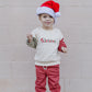 Custom Embroidered Christmas Colorblock Sweatshirt or Romper - Santa Hat