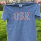 Unisex Adult USA Stars on Comfort Colors Tee