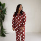 Women's Long Sleeve Bamboo Pajama | Vintage Santa