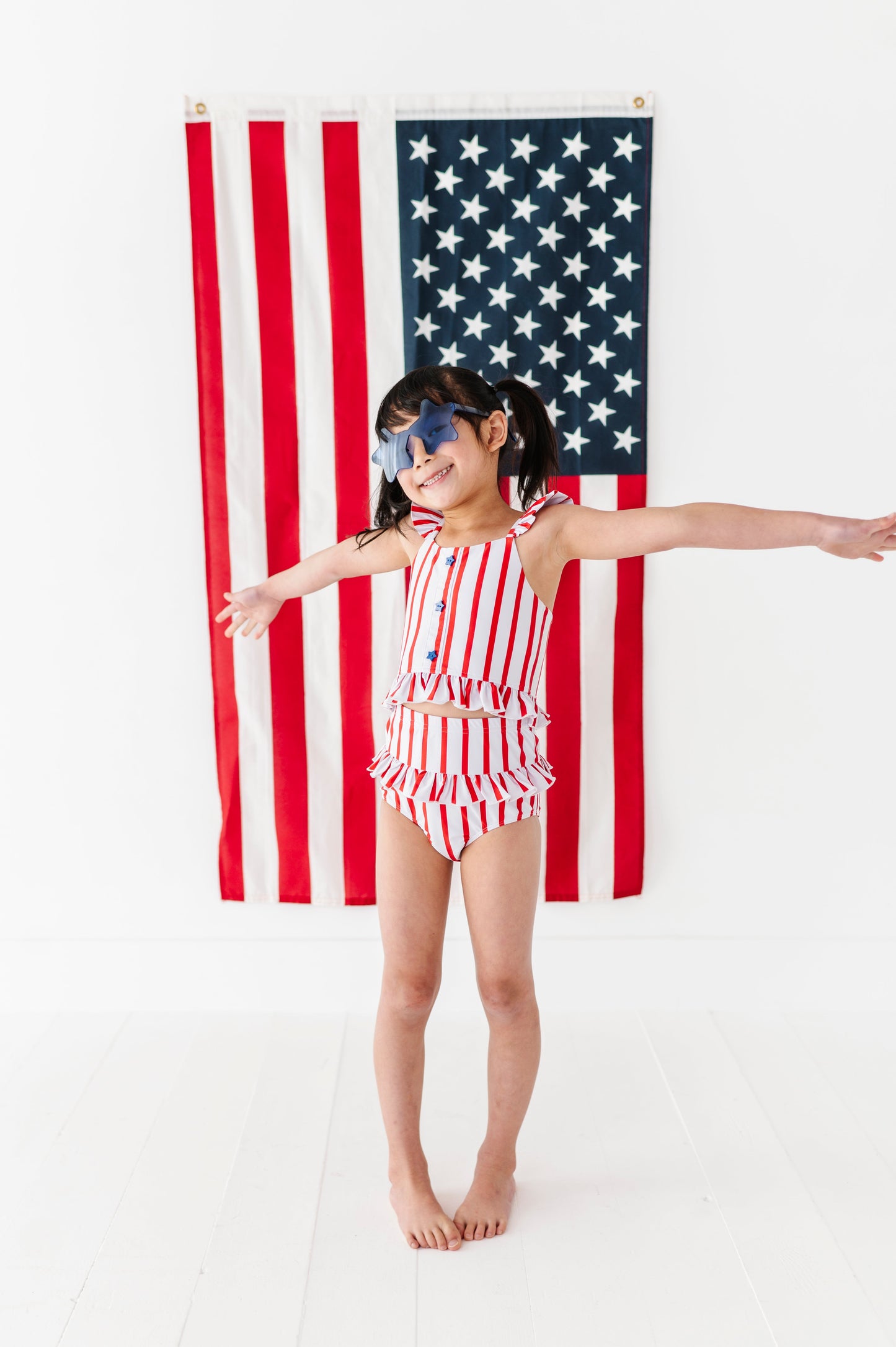 Spangled Stripes | Star Button TWO-PIECE