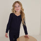 Bamboo Two Piece Pajamas | Blueberry Ribbed