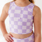 Violet Check: Boy Shorts TWO-PIECE