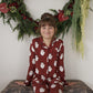 Girl's Bamboo Button Up Lounge Set | Vintage Santa