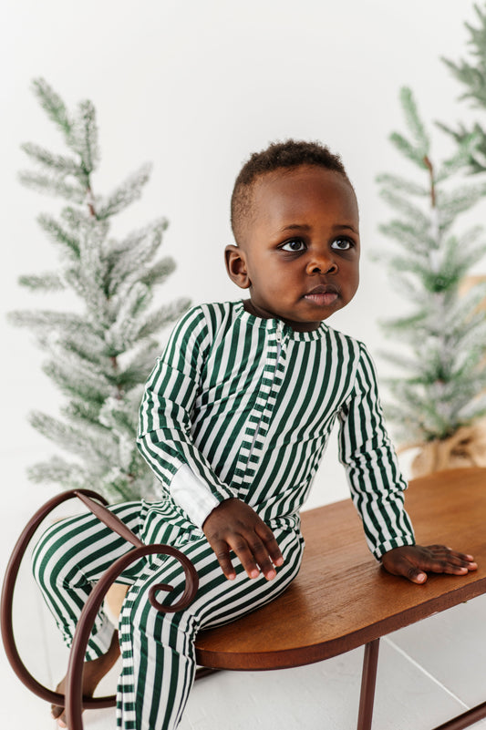 Green Stripes | ZIP ROMPER
