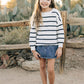 Navy Stripe Knit Sweater