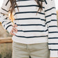 Navy Stripe Adult Knit Sweater