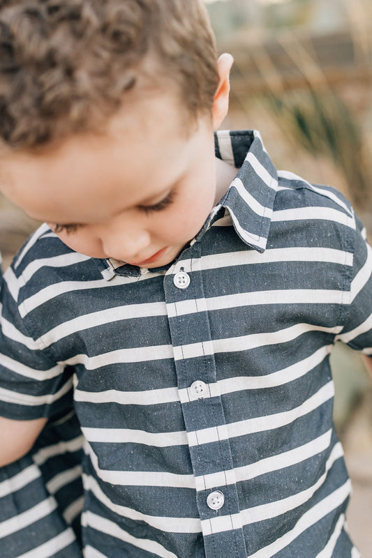 Stripe Linen Button Up Shirt