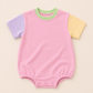 Custom Embroidered Colorblock T-Shirt Romper