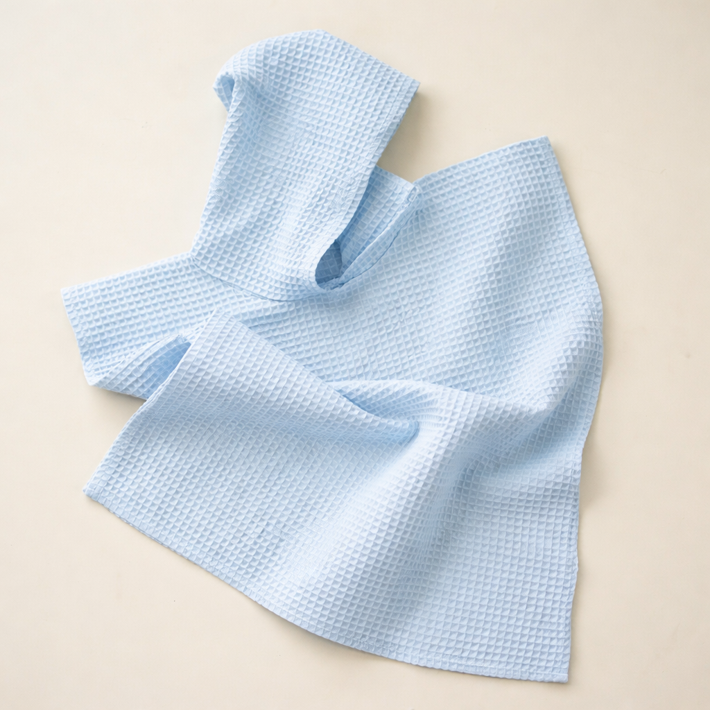 Strandponcho mit individueller Stickerei und Waffelmuster