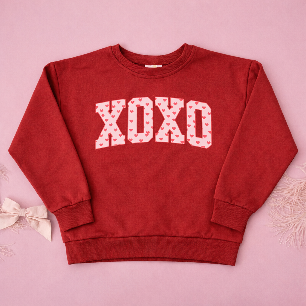 XOXO Hearts Crewneck Sweatshirt or Sweatshirt Romper