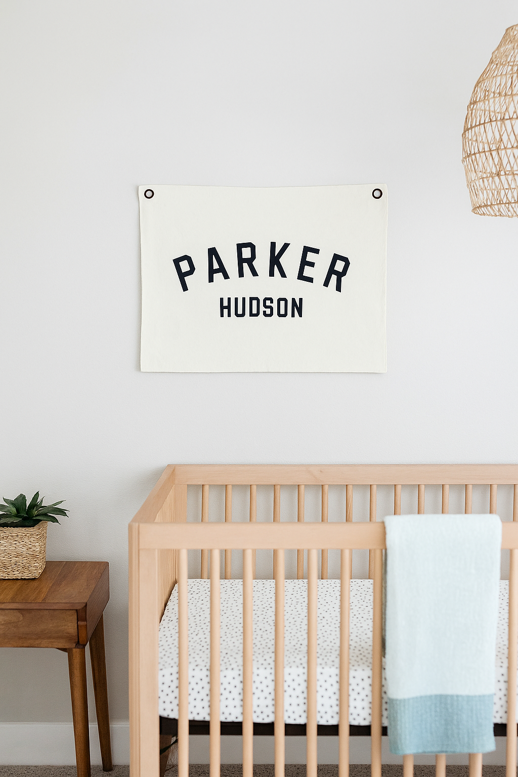 Personalisiertes Namensbanner aus Canvas