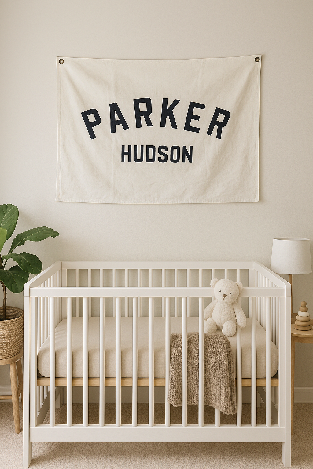 Personalisiertes Namensbanner aus Canvas