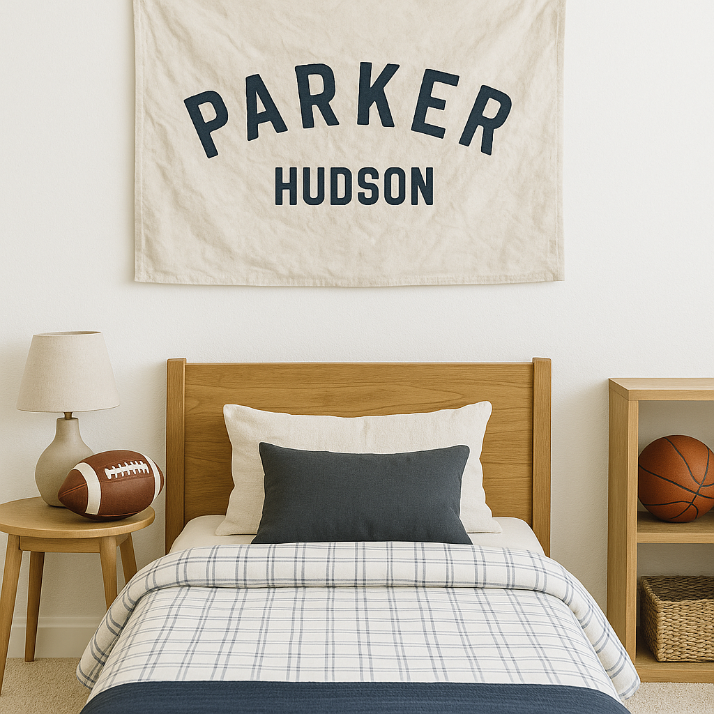 Personalisiertes Namensbanner aus Canvas