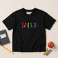 Custom Embroidered Black Oversized Tee or T-Shirt Romper - Back to School Crayon Font