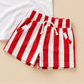 T-Shirt und Shorts aus Bambus mit Tasche und Flaggendruck