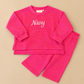 Pink Striped Lounge Set - Optional Custom Embroidery