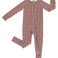Bamboo Zip Romper | Chocolate Gingham