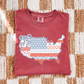 Comfort Colors Preppy Quilted USA Map Tee - choose your color