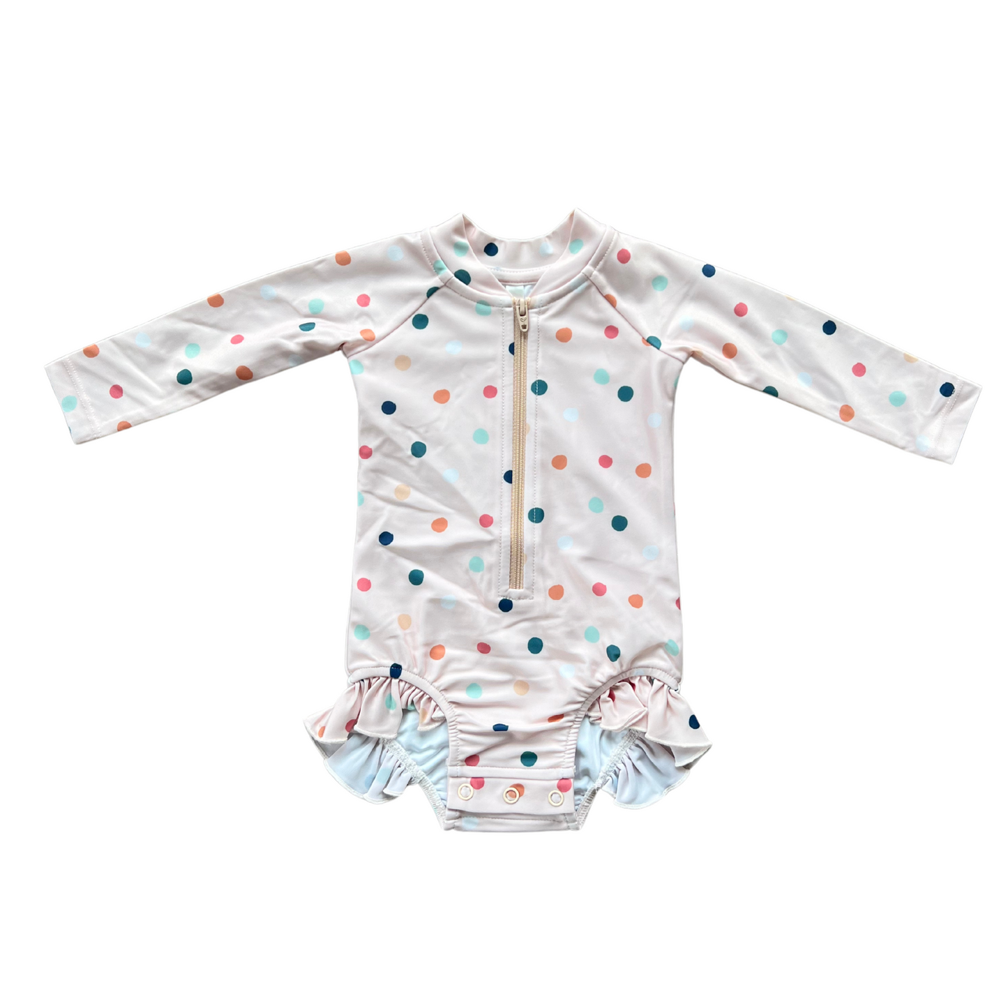 Girl's One-Piece Ruffle Rash Guard Swimsuit