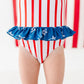 Spangled Stripes | SKIRTED ONE-PIECE