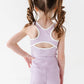 Very Violet | Ribbed Ruffle Yoga Shorts