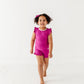 MAGENTA | Ruffle Tee + Shorts RIB SET