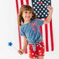 RED Stripe Bow (navy shirt) | Girls Tie-Front Shirt