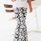 Retro Black and White Floral Flares
