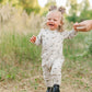 Floral Long Sleeve Button Romper
