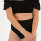 Women's Sleeved Bikini | Black Ribbed