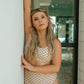 Women's Basic Bikini | Tan Checkered