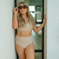 Women's Basic Bikini | Tan Checkered