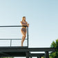 Women's Basic Bikini | Warm Brown Floral