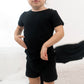 BLACK RIB DREAM SHORT SET