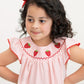 Baby Girls Strawberry Embroidered Plaid Smocked Dress