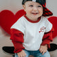 Custom Embroidered Valentine's Day Colorblock Sweatshirt or Romper