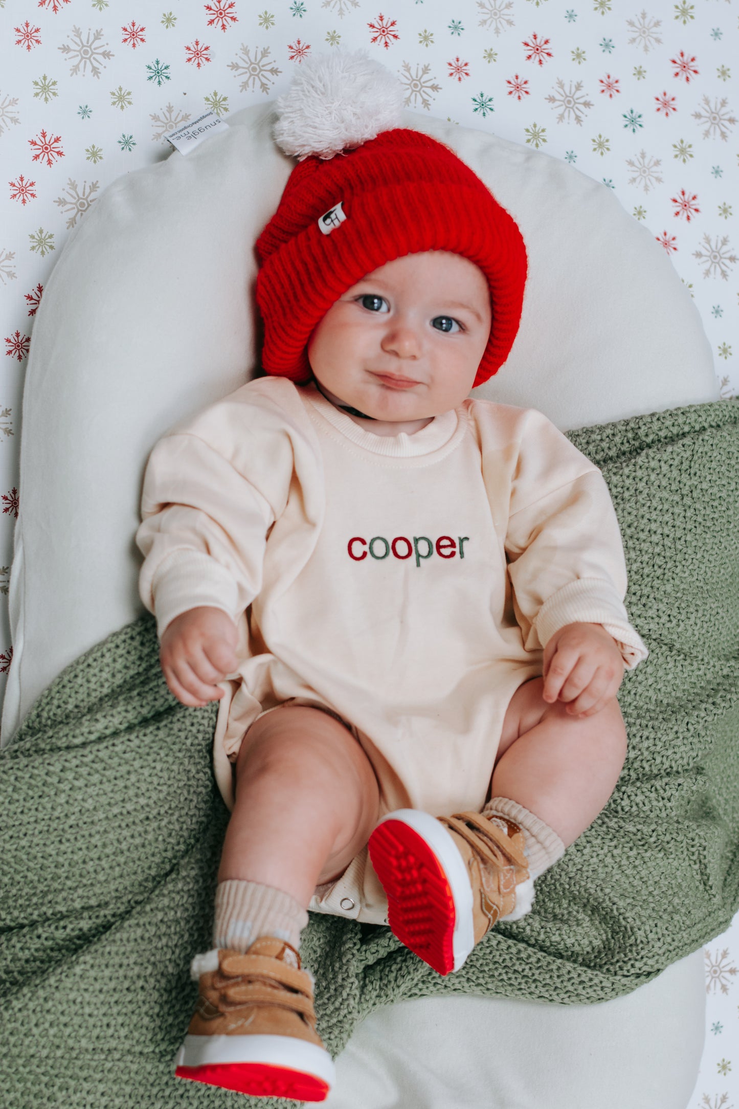 Custom Embroidered Christmas Sweatshirt Romper