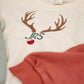 Individuell besticktes Weihnachts-Colorblock-Sweatshirt mit Rundhalsausschnitt
