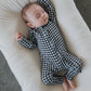 Bamboo Zip Pajamas | Black Gingham