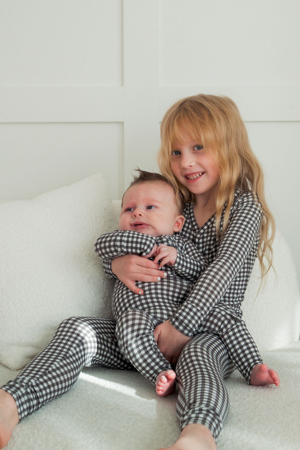 Bamboo Two Piece Pajamas | Green Gingham